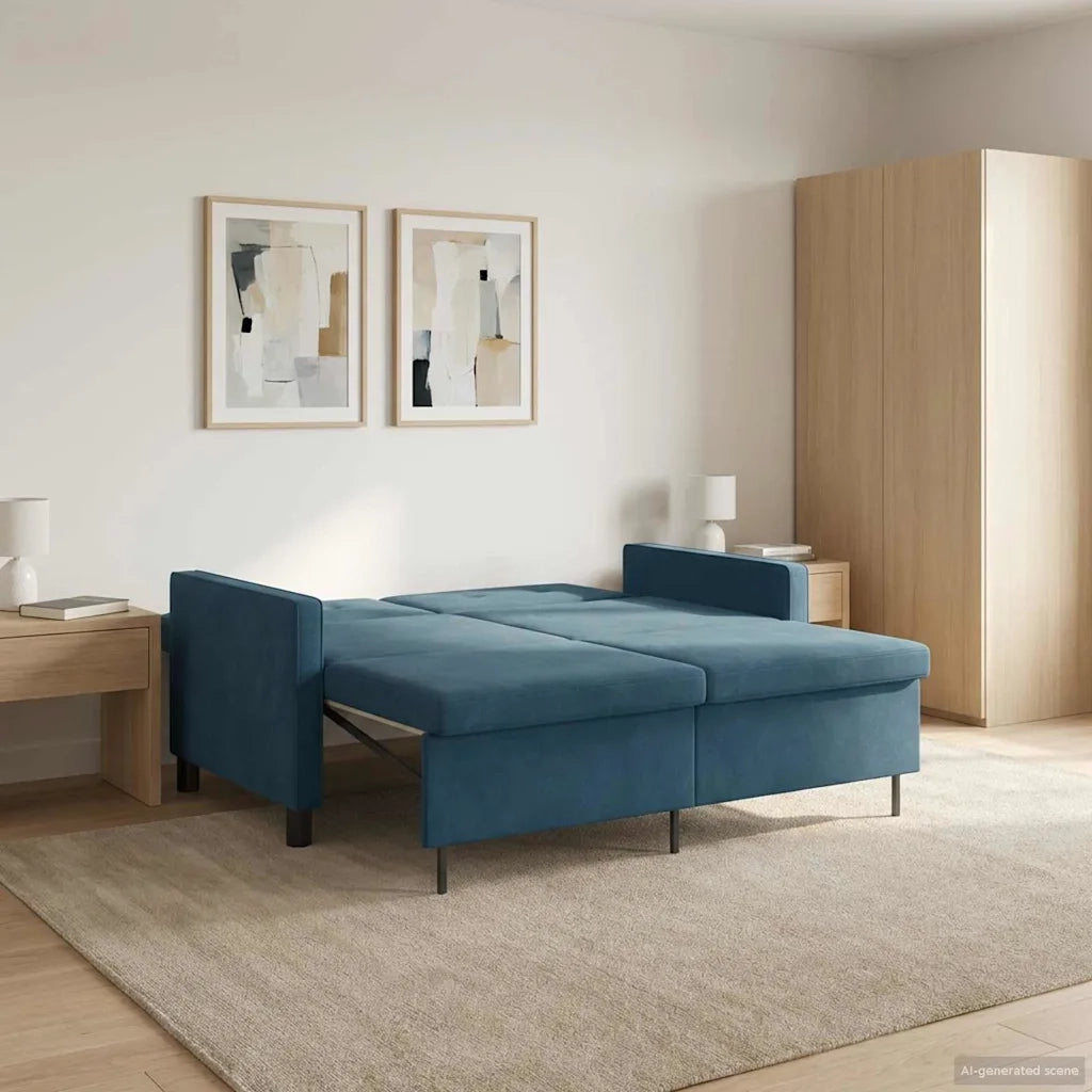 Divano letto | Sof¨¤ letto | Letto singolo Blu Tessuto