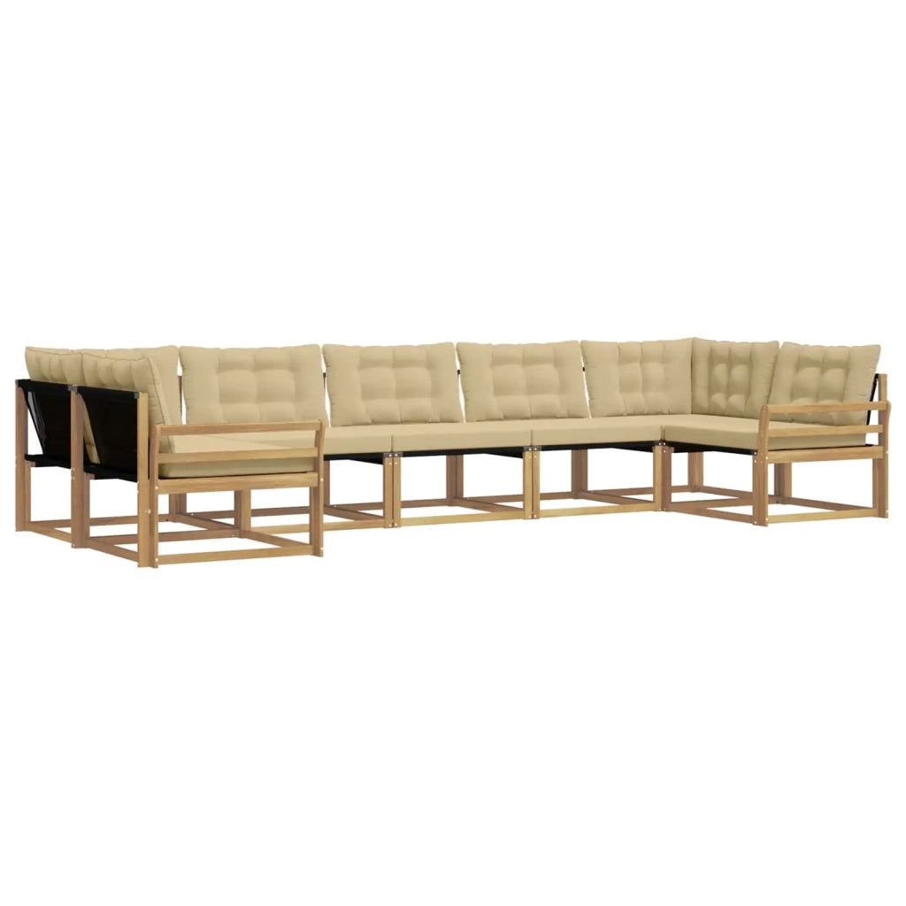 Set di divani da esterno 7 pz Bianco e Beige 3389047