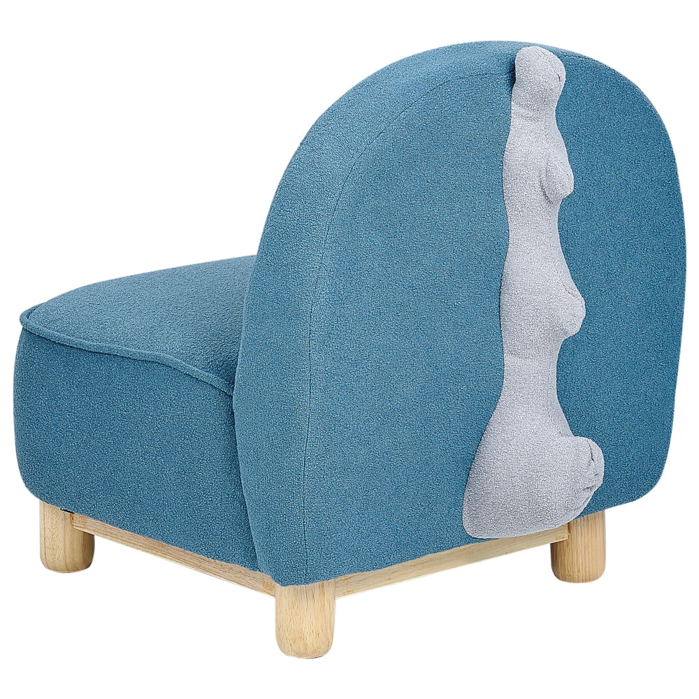 Sedia per animali tessuto in poliestere blu Sedile senza braccioli per cameretta per bambini Design moderno Dinosauro