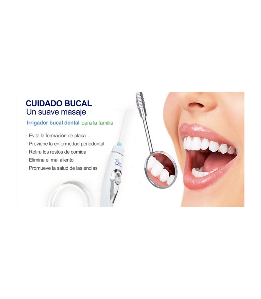 Irrigatore Dentale Standard | Senza Batterie né Elettricità | Pressione Rubinetto | Getto Lineare, Illimitato e Silenzioso