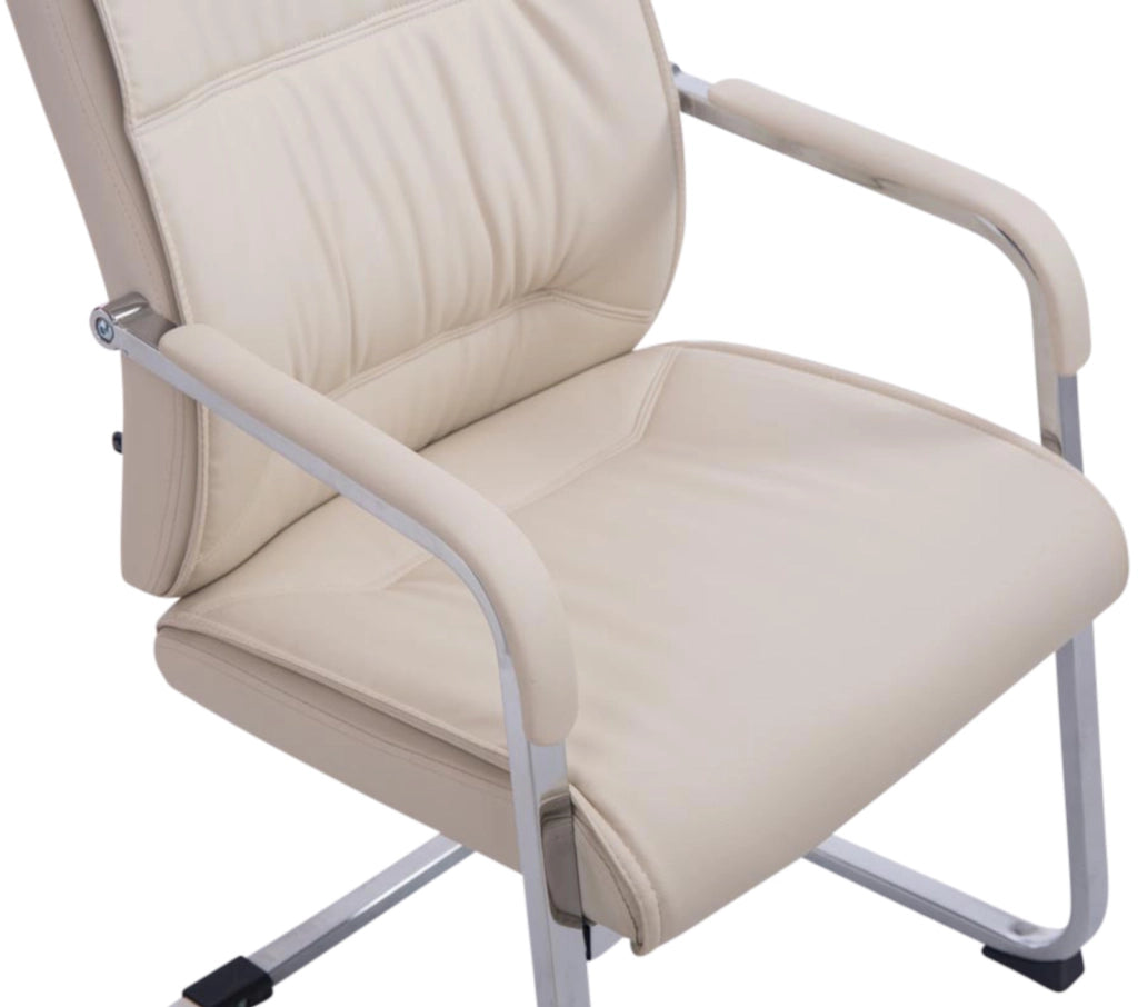 Set di 2 sedie a sbalzo XXL Anubis in similpelle crema