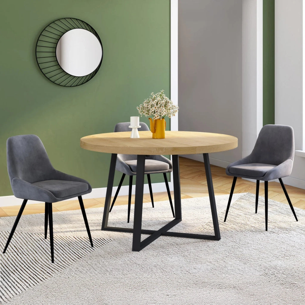 IDMarket - SELMA tavolo da pranzo rotondo allungabile 4-10 persone effetto legno faggio 110-300 cm