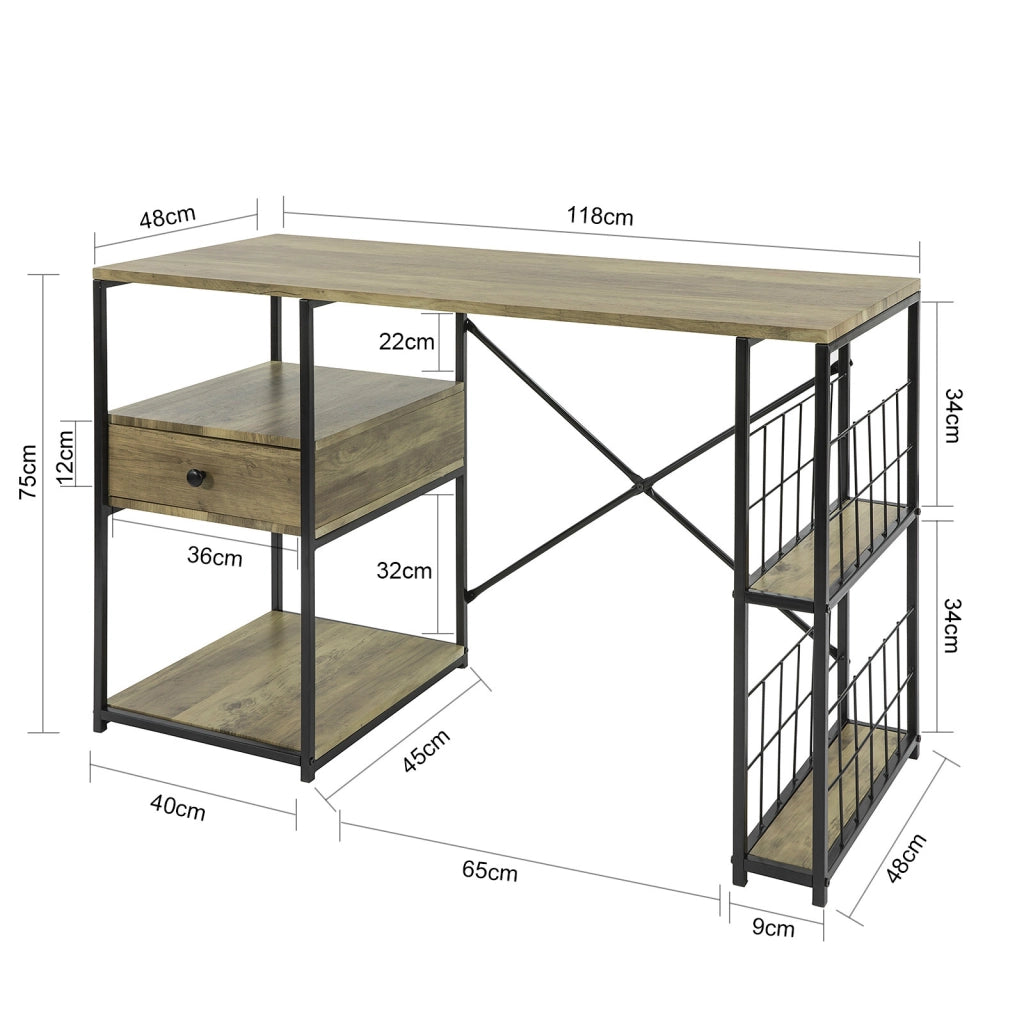 SoBuy Scrivania con cassetto 118x48x75cm FWT61-N