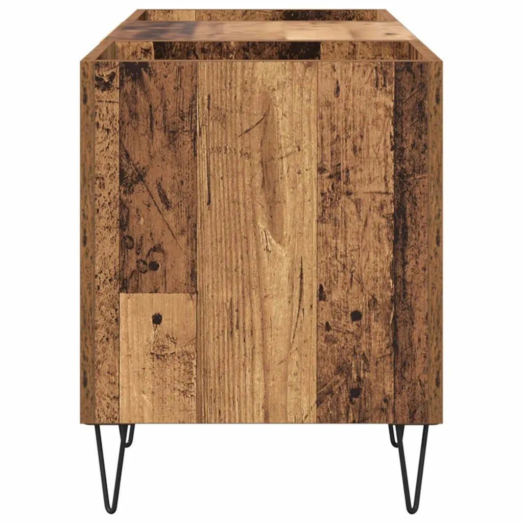Mobile porta vinili con porta Legno vecchio 121 x 38 x 48 cm CFW4809612