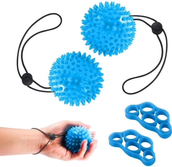 Allenatore di presa - Allenatore delle mani con corda elastica - Ballo di terapia manuale - Ballo anti-stress - Allenamento di forza per le mani - Materiale siliconico - Ballo per la riabilitazione delle mani