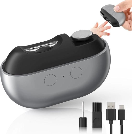 Nageltang Oplaadbaar con Illuminazione LED - Macchina per Tagliare le Unghie Automatica e Sicura per Tutti gli Utilizzatori - Accessorio per Bambini, Anziani e Adulti - Soluzione per la Manutenzione delle Unghie Efficiente e Senza Dolore (Nero)