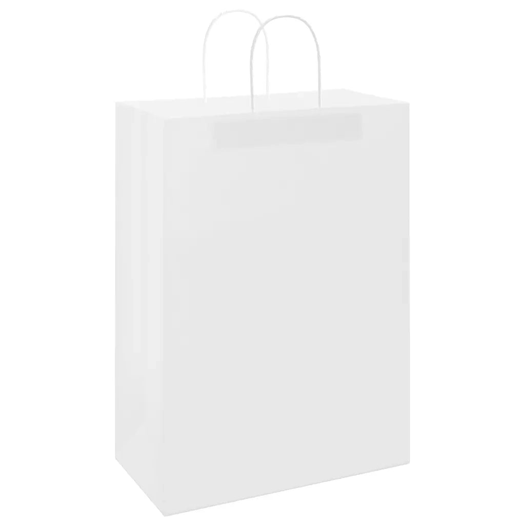 Sacchetti di Carta 250 pz con Manici Bianchi 32x17x44 cm