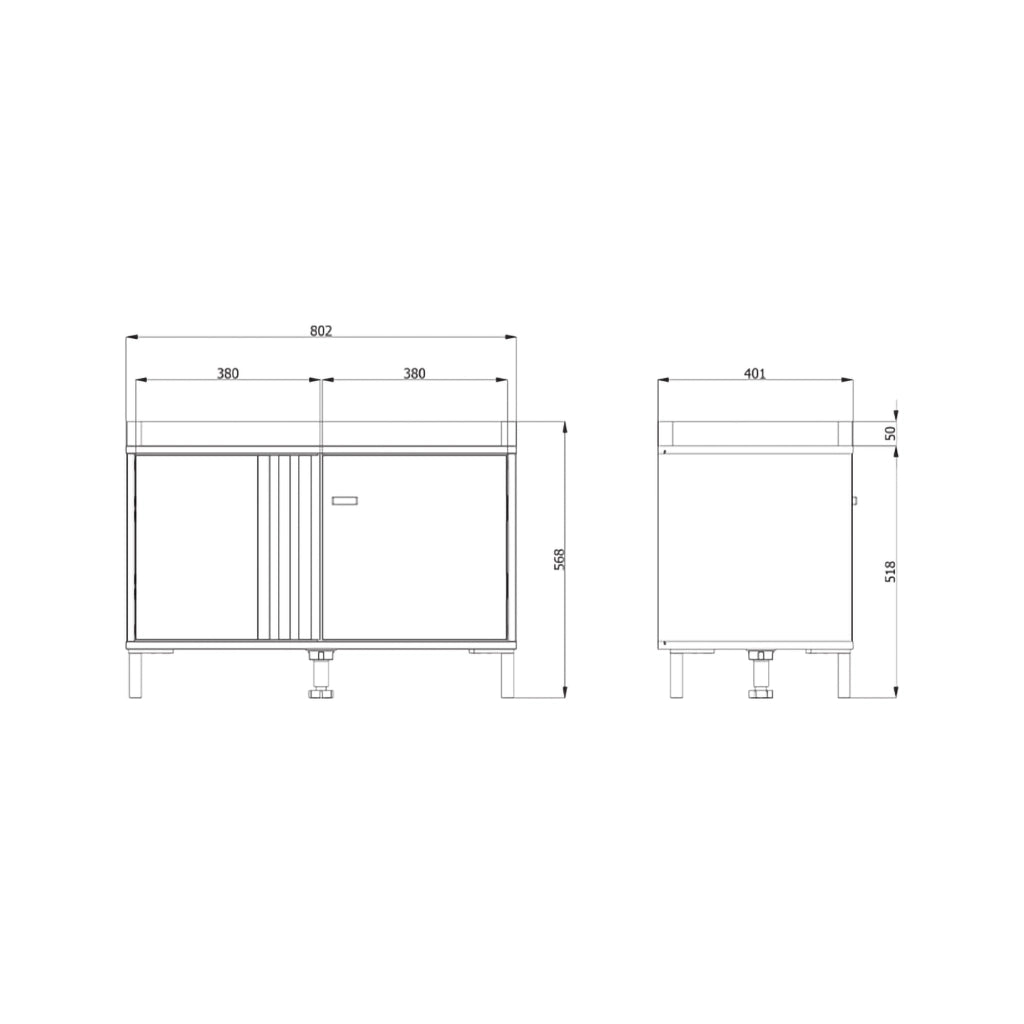Lalom, Mobile da Ingresso un Ripiano, 80x40x52h cm Marrone Rovere Nodi