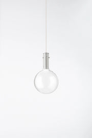 Lampada a Sospensione LED Serie 8310 Vetro Trasparente, Struttura Cromo Lucido, 5W 3000K, Diametro 20 cm, Cavo 200 cm IP20 - Perenz