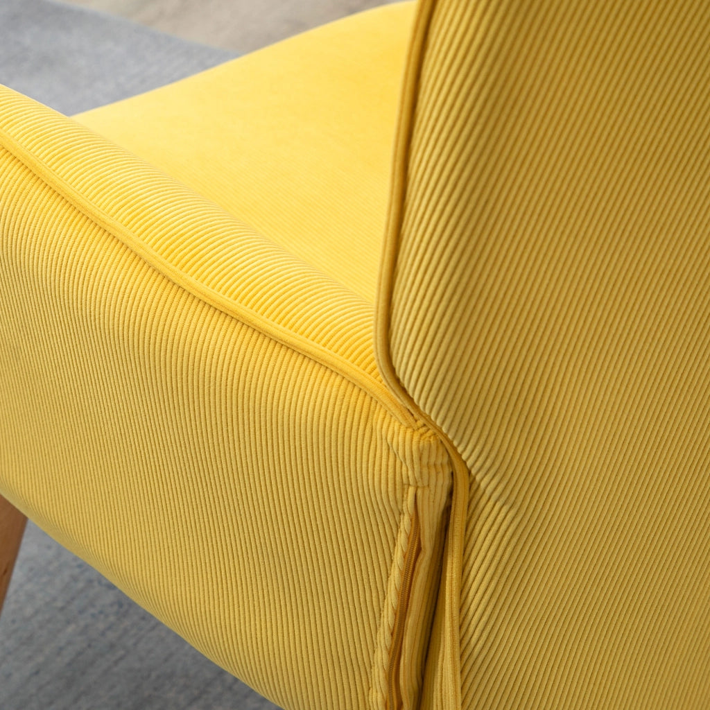 POLTRONA Relax con poggiapiedi 72x80x101 cm Poliestere Giallo
