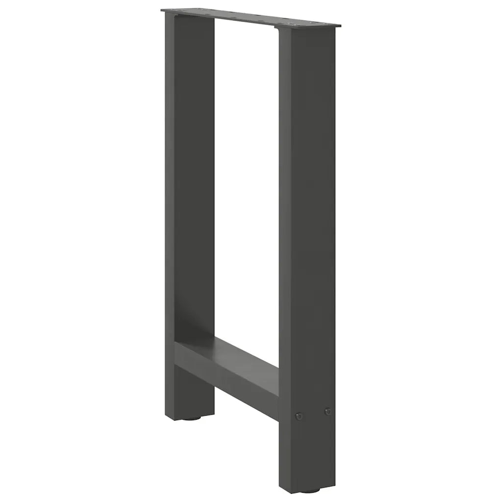 Gambe per tavolo da pranzo antracite 2 pz 60x(72-73) cm in acciaio 4013306