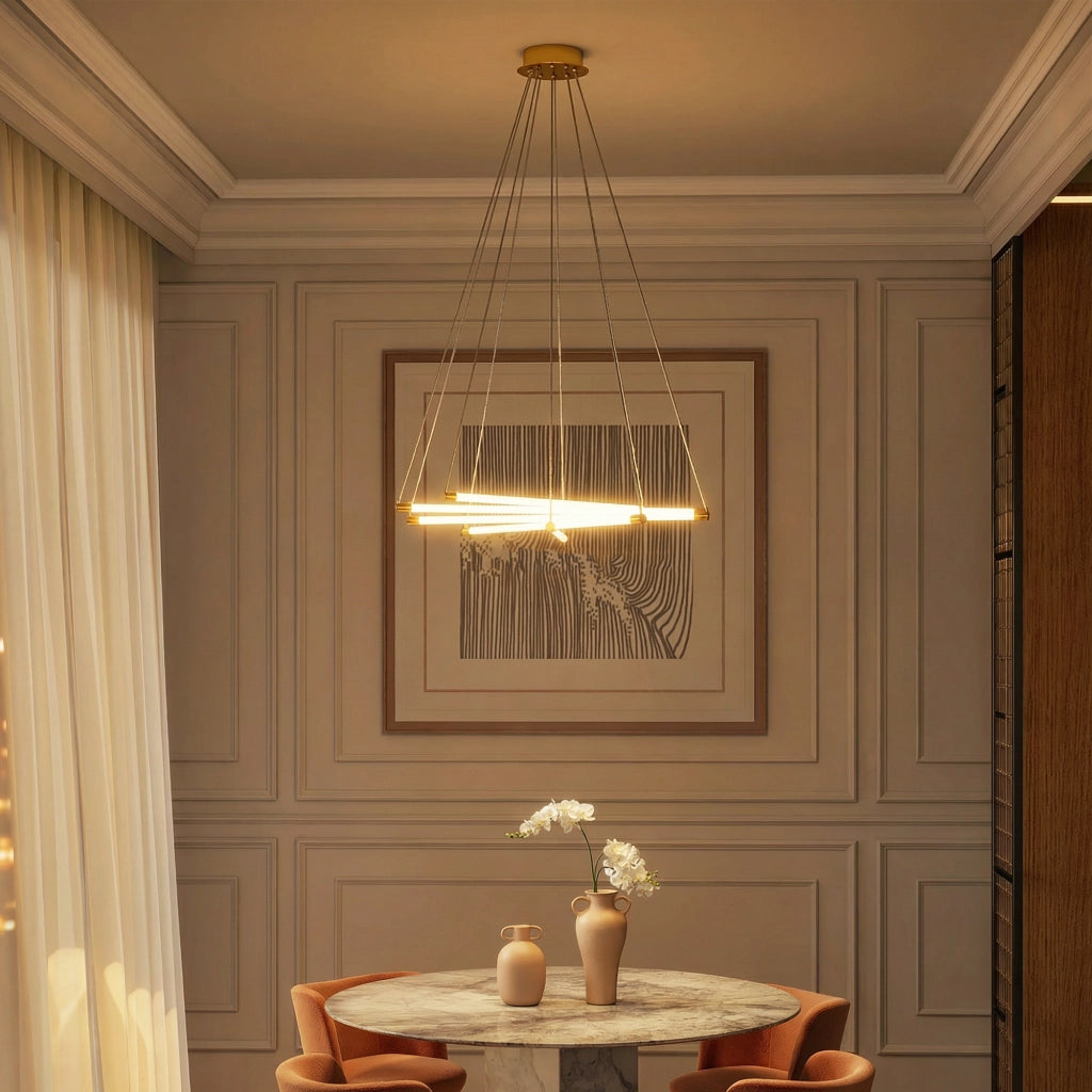 Lampada a LED a soffitto 50W 5 tubi luce regolabili ¨C zephmum ¨C Oro Bianco