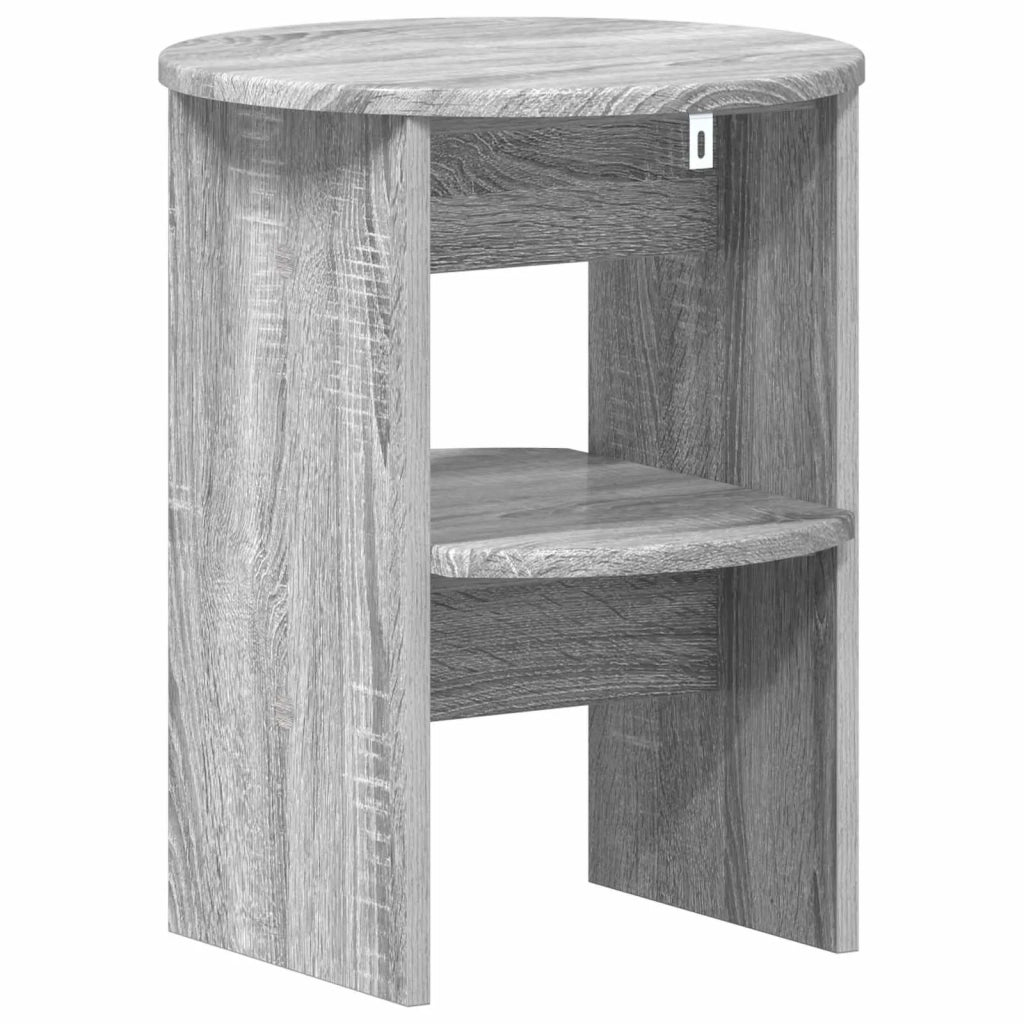 Mobile laterale Sonoma grigia Ø40 x 50 cm Legno ingegnerizzato