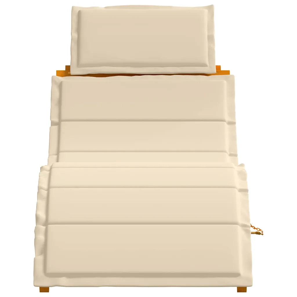 Lettino prendisole 2 pcs Beige Legno di Acacia Massello 4107097