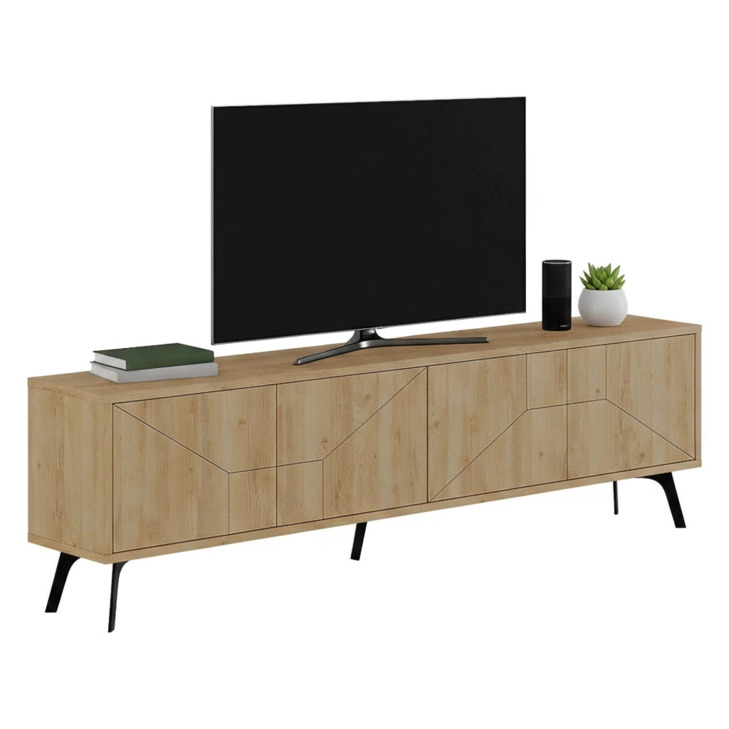 Olgadikiev, Mobile Porta tv un Ripiano, 180x30x50h cm Marrone Quercia