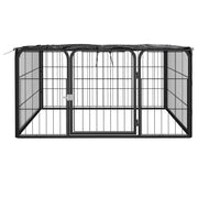 Box Cani a 4 Pannelli Nero 100x50cm Acciaio Verniciato Polvere CFW2078172