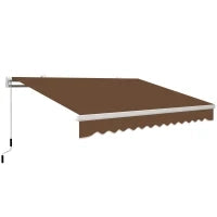Tenda da Sole per Esterno Avvolgibile a Manovella in Metallo e Alluminio, 4x2.5m, Rosso Ruggine