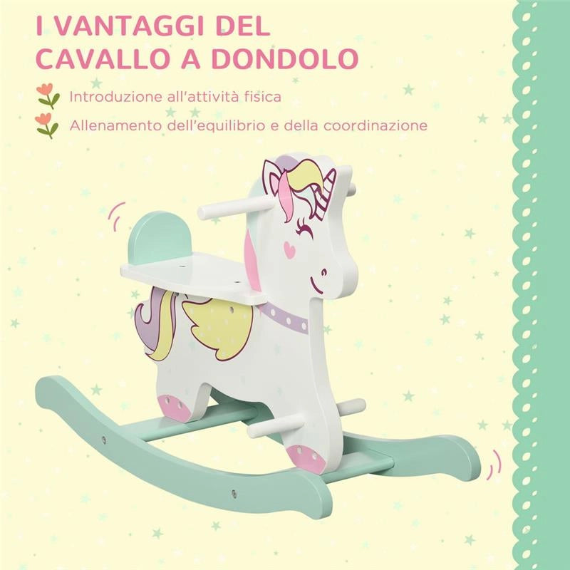CAVALLO A DONDOLO PER BAMBINI 1-3 ANNI 68L X 27P X 47.5A CM MULTICOLORE