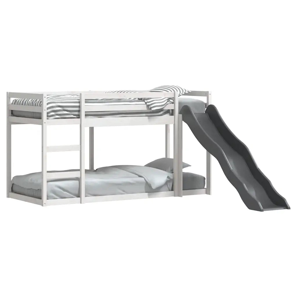 Letto a Castello Scivolo e Scala Bianco 90x190 cm Legno di Pino 3284246