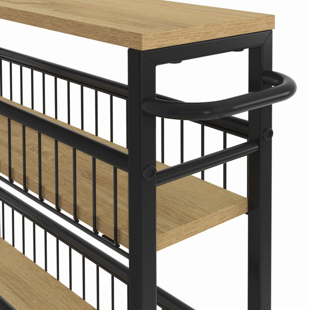 IDMarket - Credenza salvaspazio DETROIT, 4 livelli su rotelle, design industriale