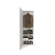 Armadio d'ingresso a 1 porta con specchio, collezione KUBRICK, colore bianco lucido lacato.