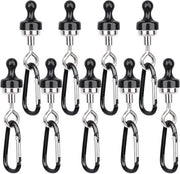 Magnetici uncini forti neri - 12 pezzi - Magnetici neodimio - Uncini per cucina e ufficio - Accessori per campeggio e ufficio
