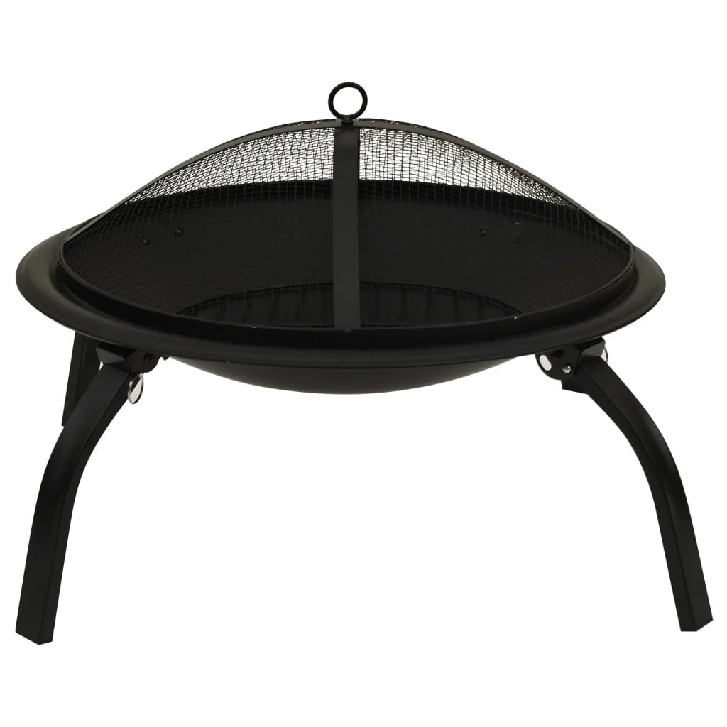 Braciere e barbecue con attizzatoio 2 in 1 in acciaio nero 02_0005987