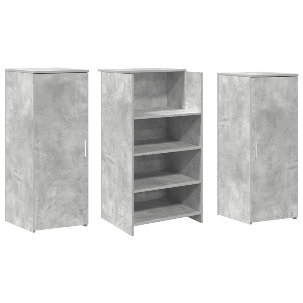 vidaXL Banco Reception Grigio Cemento 135x50x103,5cm Legno Multistrato