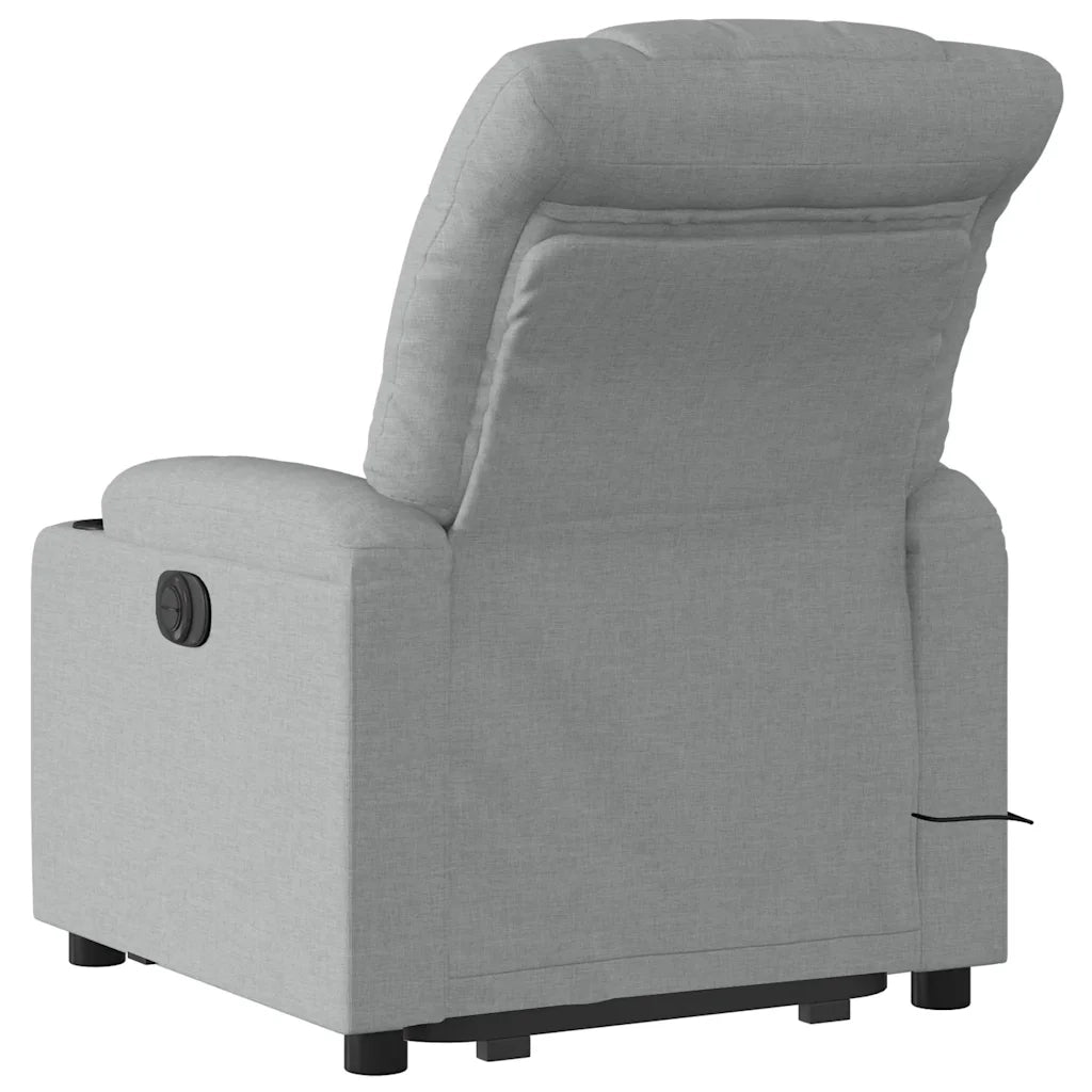 Poltrona Alzapersona Massaggi Elettrica Grigio Chiaro Tessuto 3206672