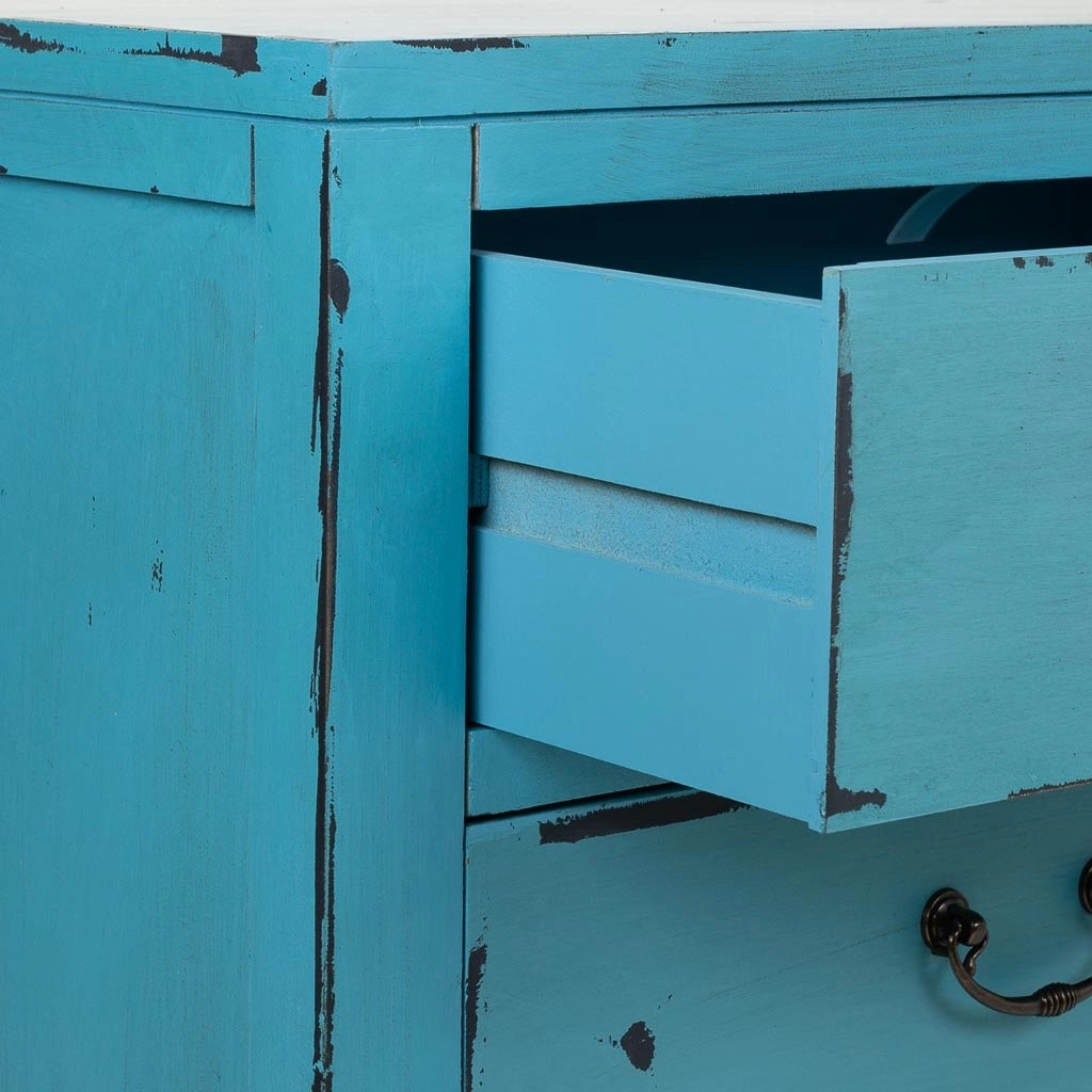 Credenza in legno blu 106x36x68h