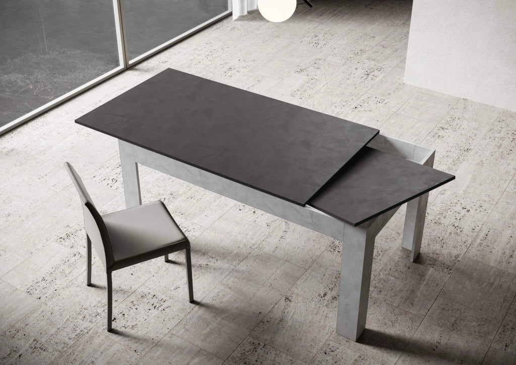 Tavolo Allungabile 120-180x90x77 cm Bibi Mix Antracite Spatolato