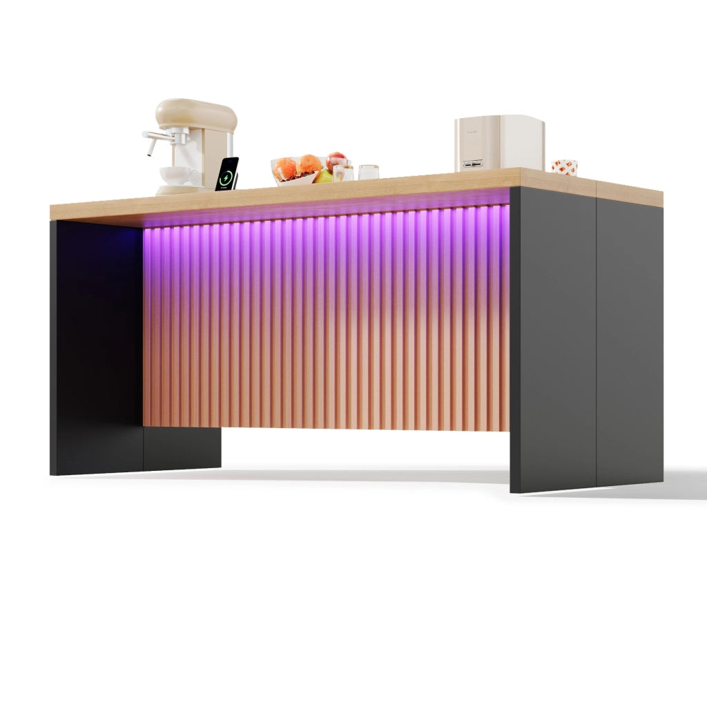 Mobile contenitore con LED e prese USB - per cucina - in MDF - 155×80×90 cm