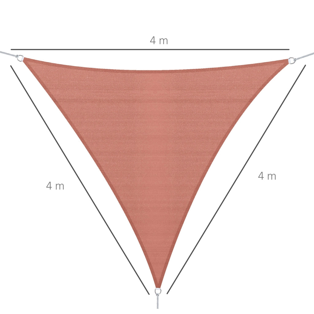 Tenda da sole triangolare grande ¨C zephmum ¨C rosso ruggine 4x4x4m