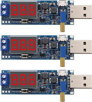 Pannello di Regolazione di Ingresso USB - Conversione DC 3.5V-12V in 1.2V-24V - Display di Output Digitale Regolabile - Modulo di Potenza Step Up Down - 64x22mm.