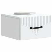 Set di 2 Comodini | Armadio da Notte | Mobiletto da notte a muro Bianco 34,5 x 33 x 20 cm