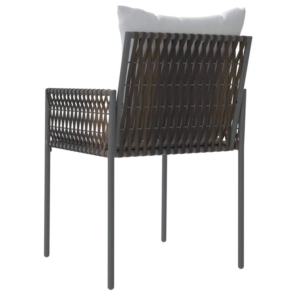 Sedie da Giardino con Cuscini 4 pz | Sedie da Esterno Marroni 54x61x83cm Polyrattan