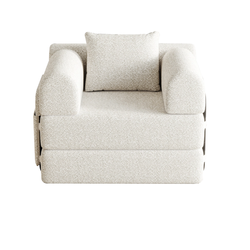 Divano Letto 2 in 1 con Contenitore ¨C Xylo ¨C Struttura Metallo, Tessuto Chenille