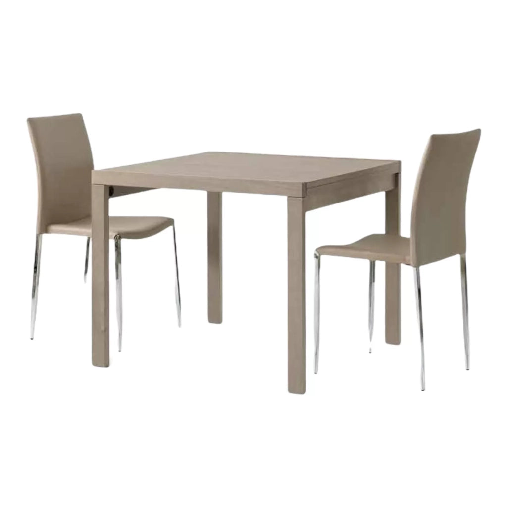 Tavolo allungabile tortora moderno 90x90x75h (664) - Mobili 2G
