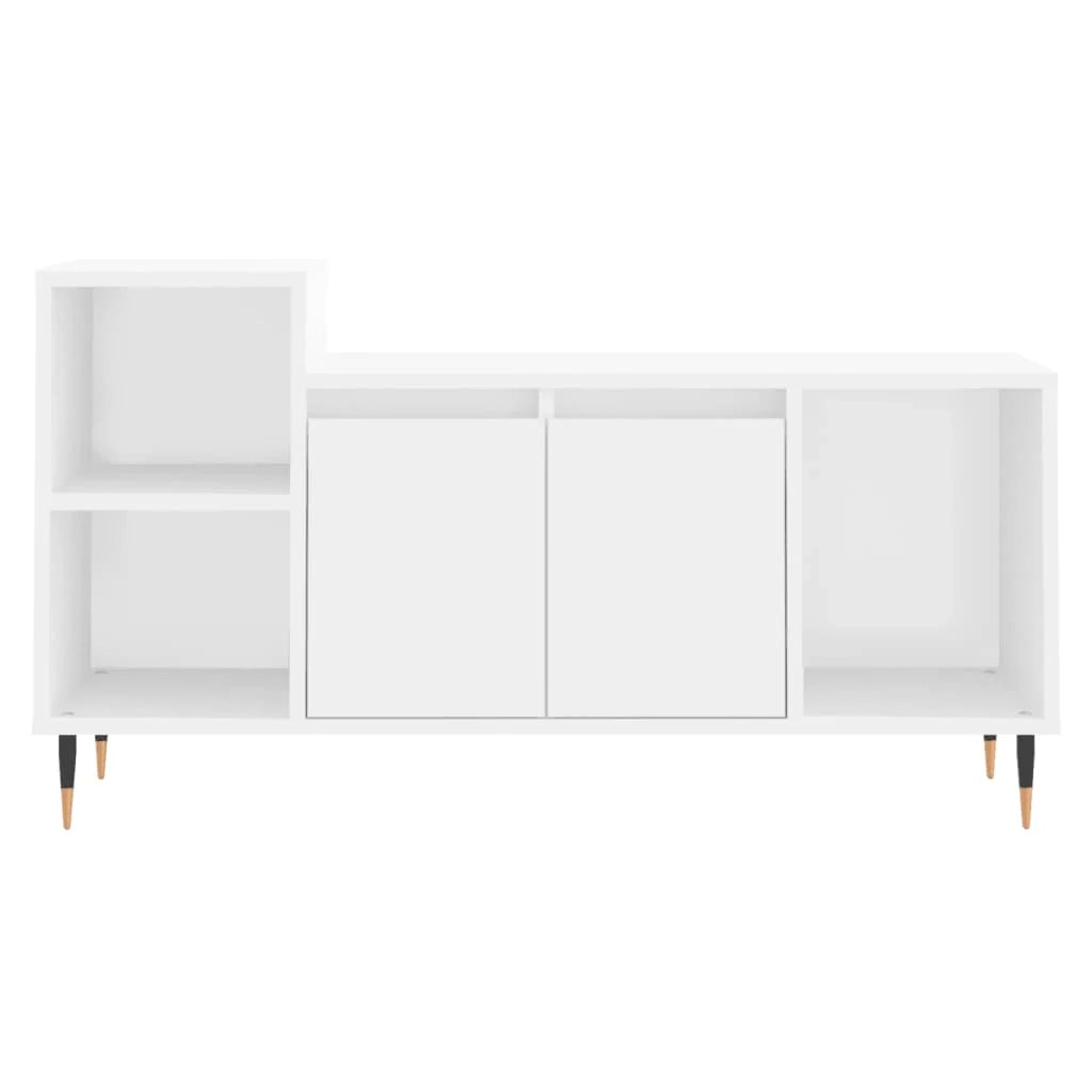 Mobile TV multimediale scaffale TV mobile TV sala da pranzo soggiorno camera da letto 100 x 35 x 55 cm legno ingegnerizzato bianco 02_0025507