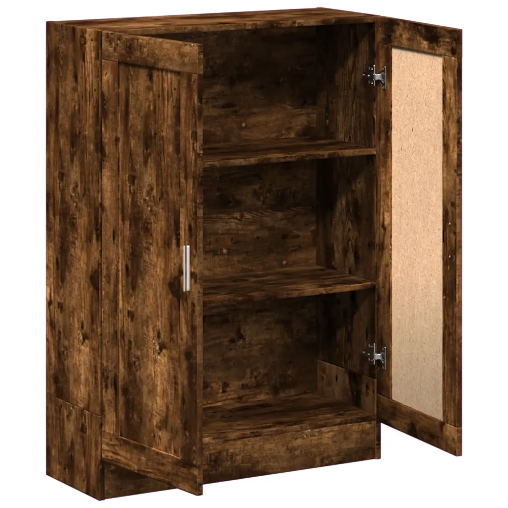Libreria-Scaffale per Libri-Mobile di Stoccaggio Rovere Fumo 82,5x30,5x115 cm in Legno Multistrato