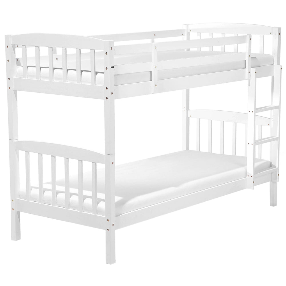 Letto a castello letto doppio in legno di pino bianco singola misura 90 x 200 per bambini in cameretta