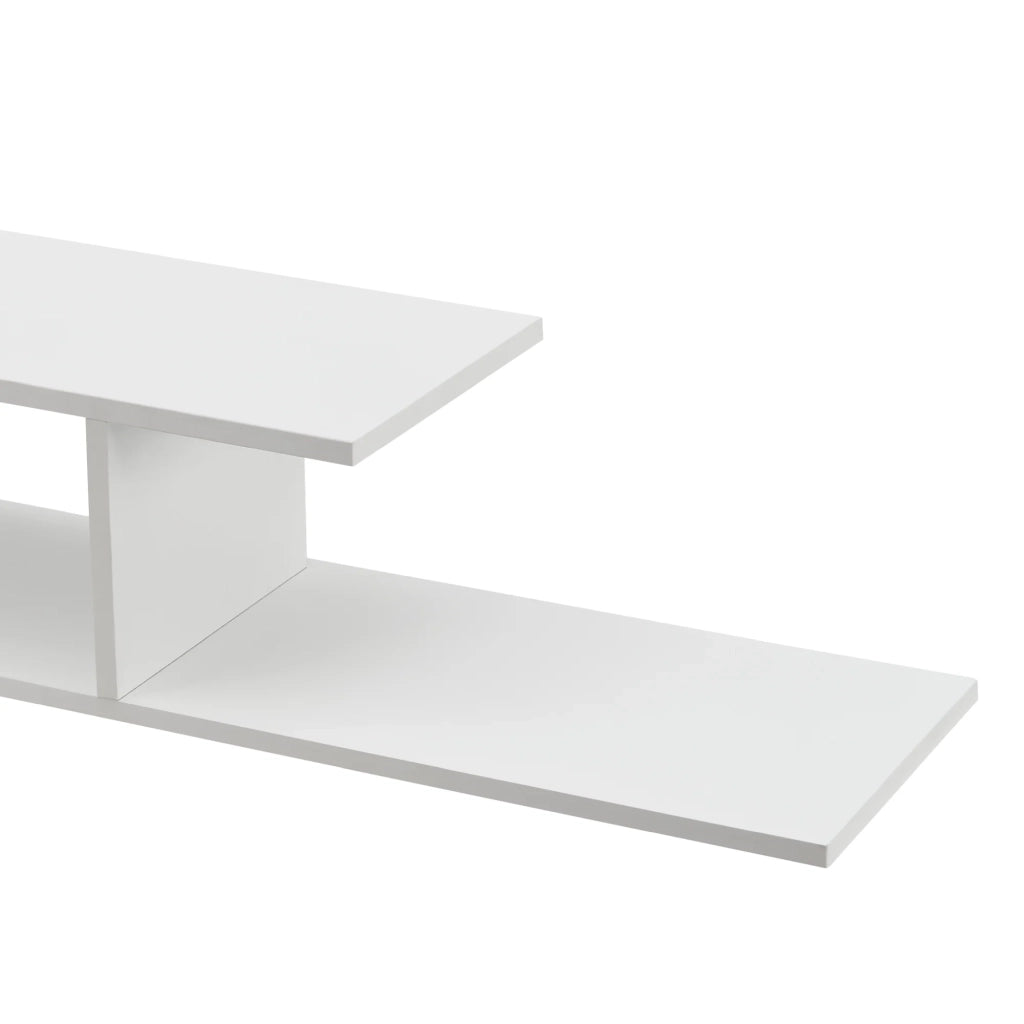 Scaffale dal design senza tempo per soggiorno/camera da letto mobiletto porta TV da parete 21 x 150 x 25 cm bianco 03_0011273