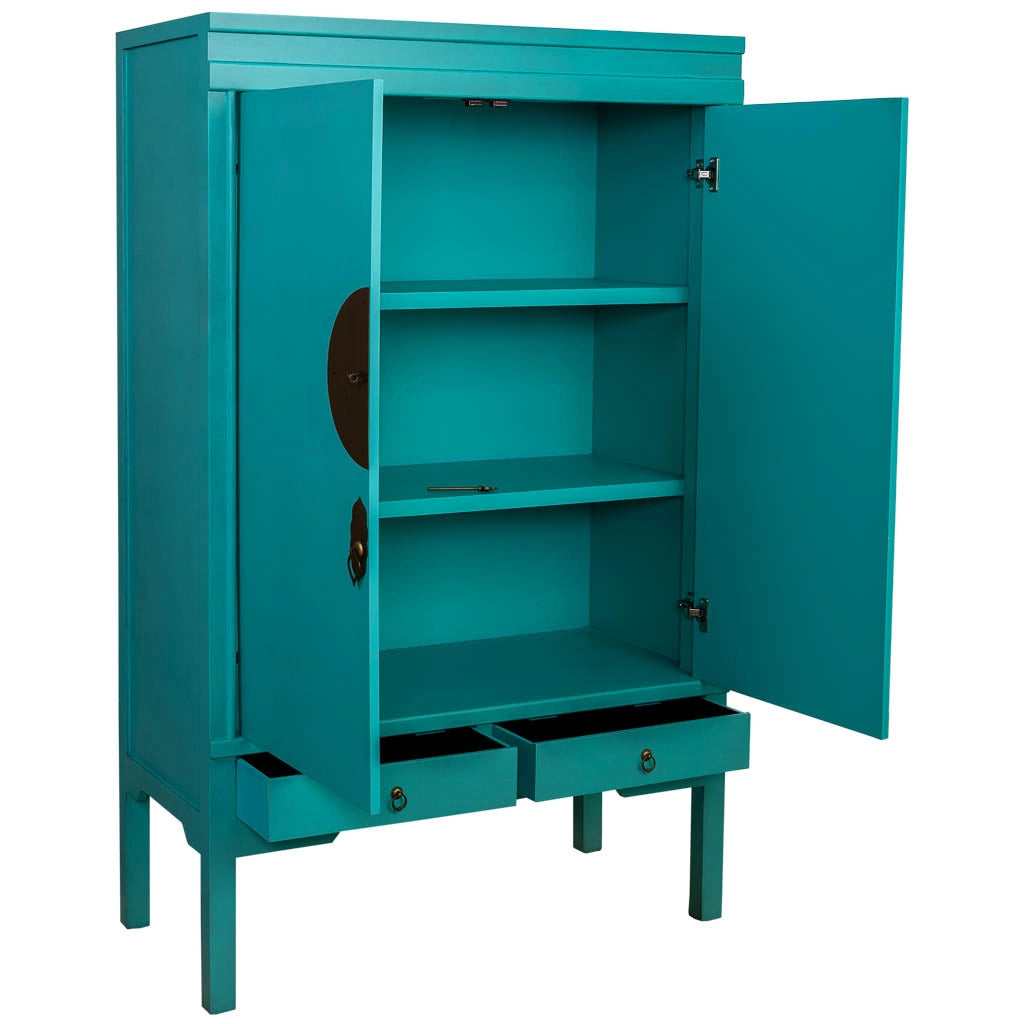 Armadio in legno con 4 cassetti e 2 porte 63x26x100