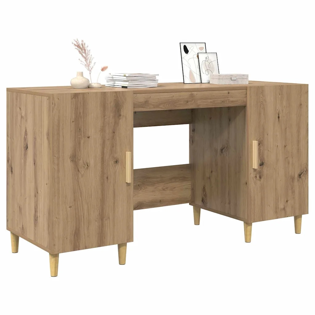 Scrivania Rovere artigianale 140 x 50 x 75 cm Legno multistrato