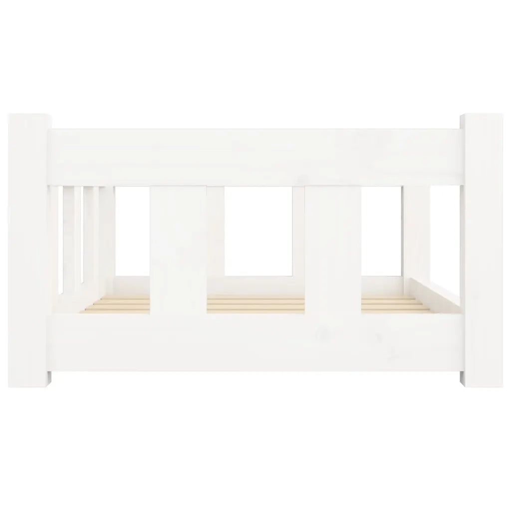 Cuccia per Cani Bianca 65,5x50,5x28 cm Legno Massello di Pino 820188