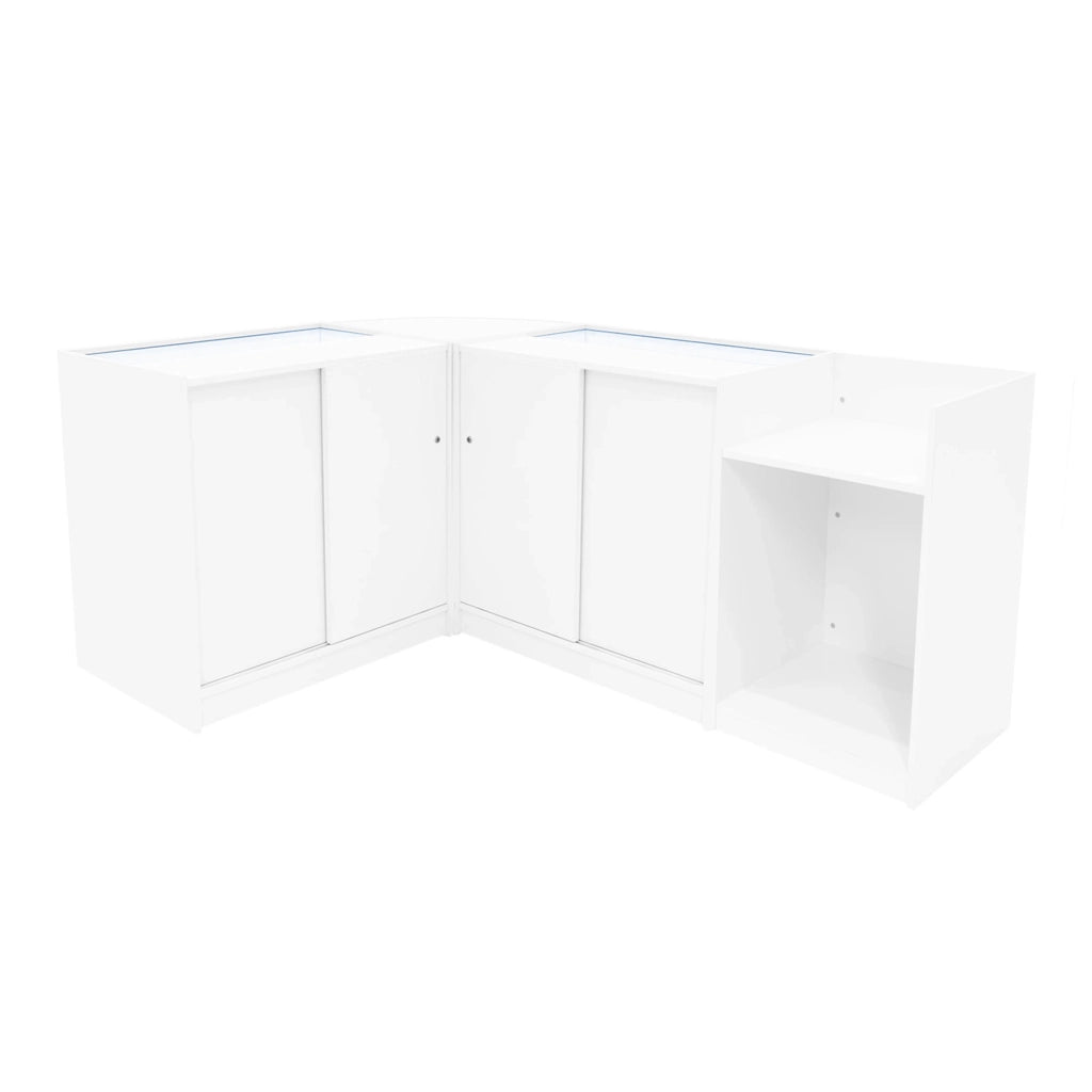 Set Banconi Bianco Theia LED K900 C900 LM60 TB60 con Vetrina e Serratura