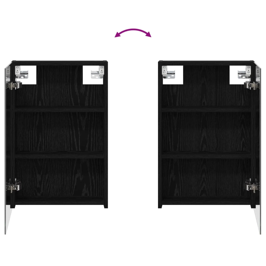 Mobiletto per specchio da bagno Rovere Nero 40 x 10,5 x 60,5 cm 889024