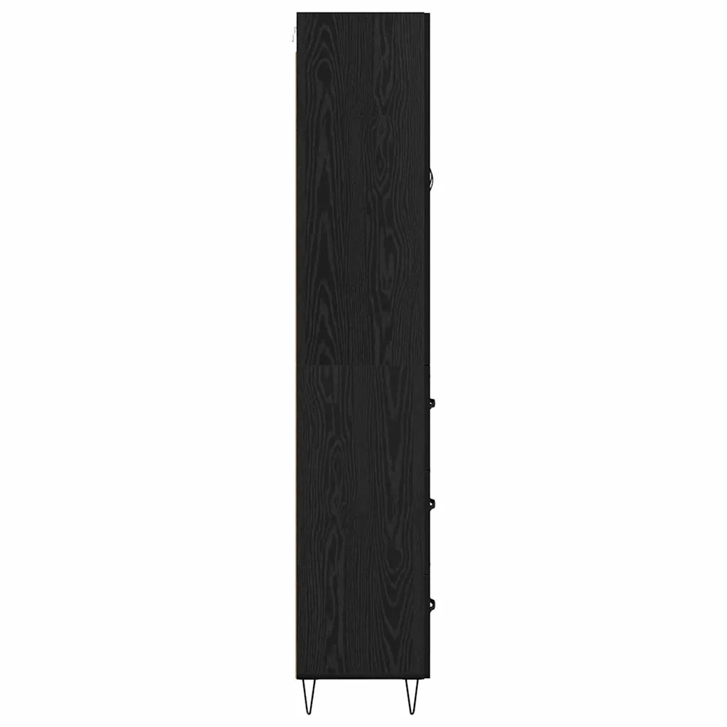 Credenza Rovere Nero 69,5 x 34 x 90 cm Legno multistrato 3402713