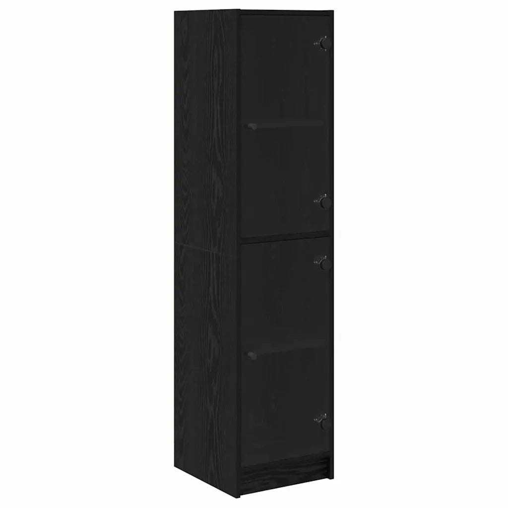 Credenza-Buffet-Armadio da cucina Rovere Nero 35 x 37 x 142 cm Legno multistrato 260189