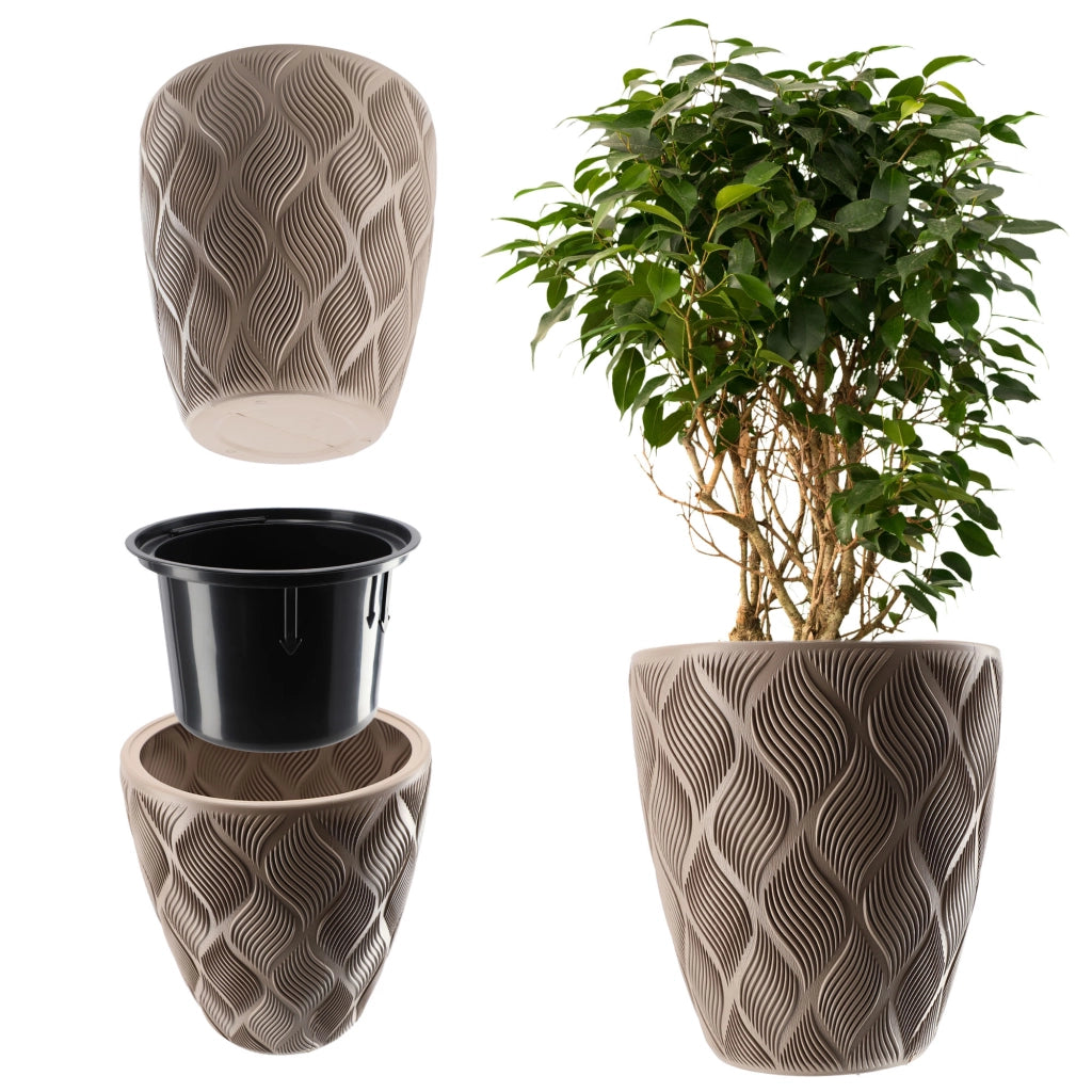 Vaso da fiori KADAX con inserto 32 cm, copertura in plastica alta